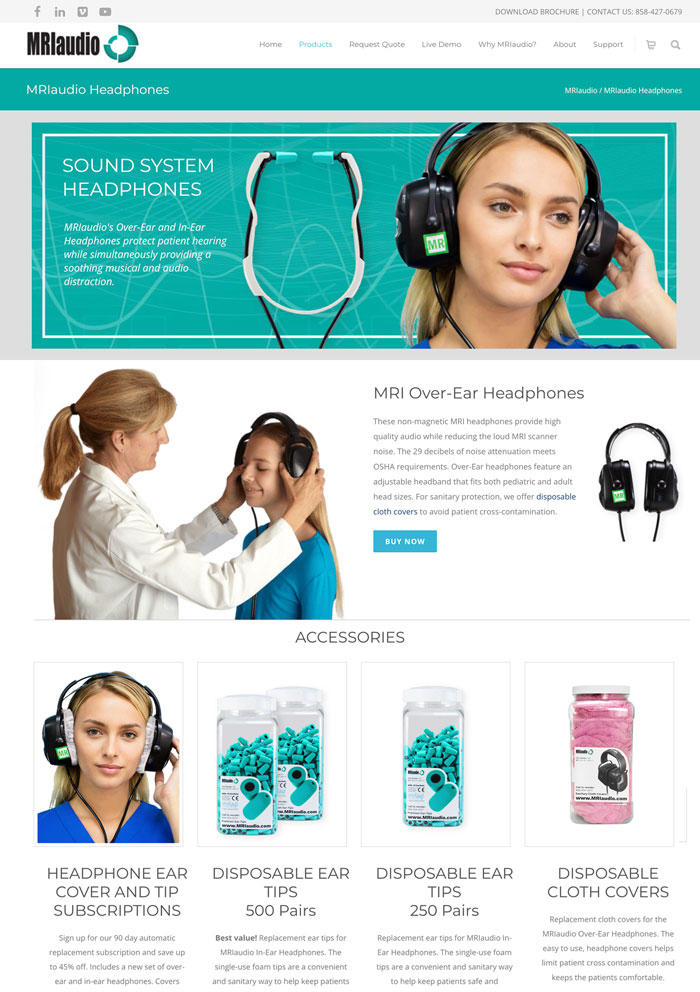 MRI Audio web design