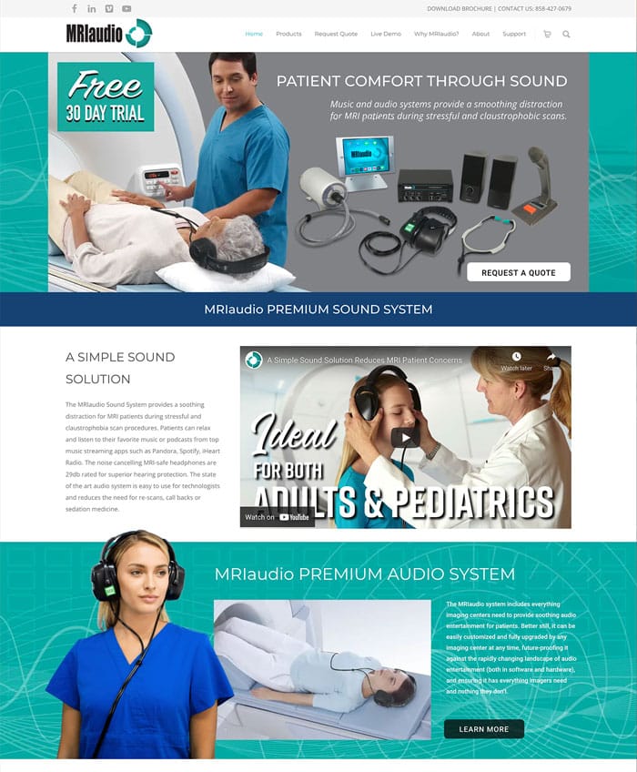 MRI Audio Website Design